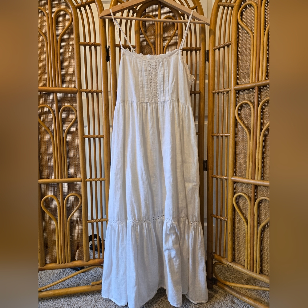 Quicksilver And Wrangler White Cotton Cottage core Dress